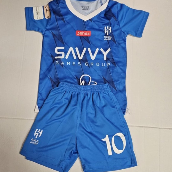 Riyadh Hilal Home Neymar Jr. Football Soccer Kids Jersey Shorts  Set - Picture 3 of 3